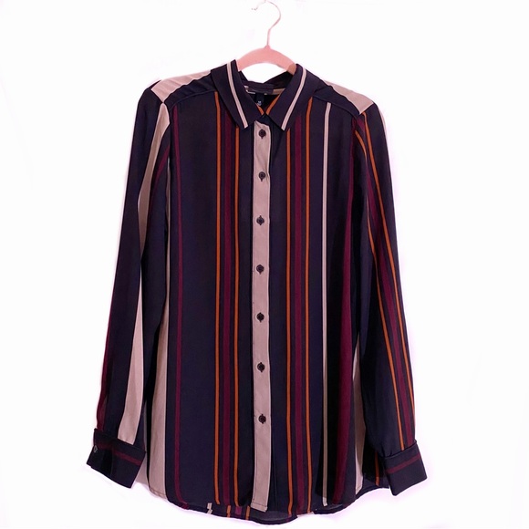 ✨Who What Wear✨ Stripe Button Down Shirt Size M NWT - Picture 2 of 11